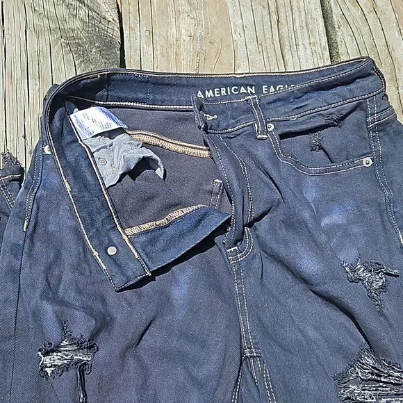 American Eagle Faded Black Stretch Mom Jeans - Picture 6 of 8